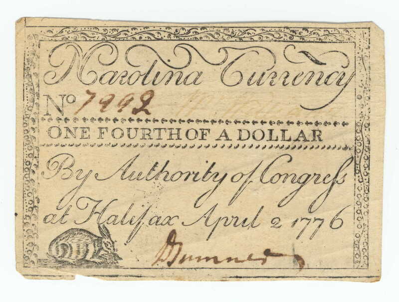 NC 1776 1/4 Dollar, front