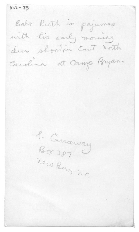 Babe Ruth at Camp Bryan with deer