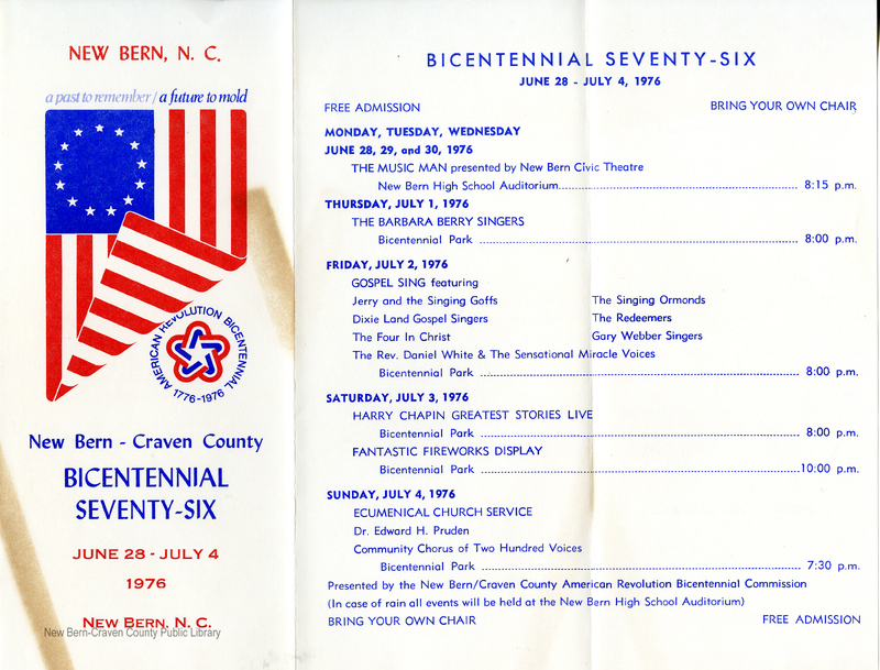 1976 Program for the Bicentennial for the American Revolution