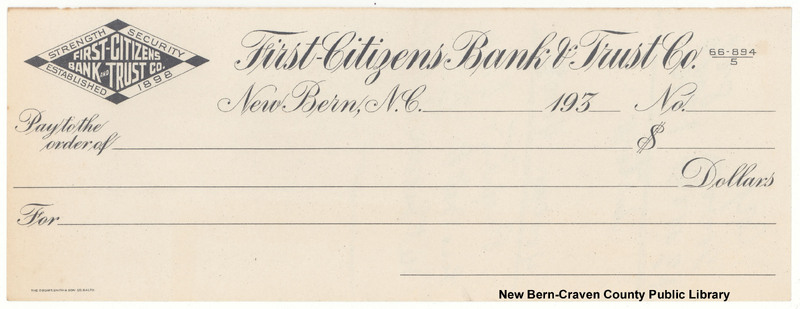 Check, First Citizens Bank &amp; Trust Co.
