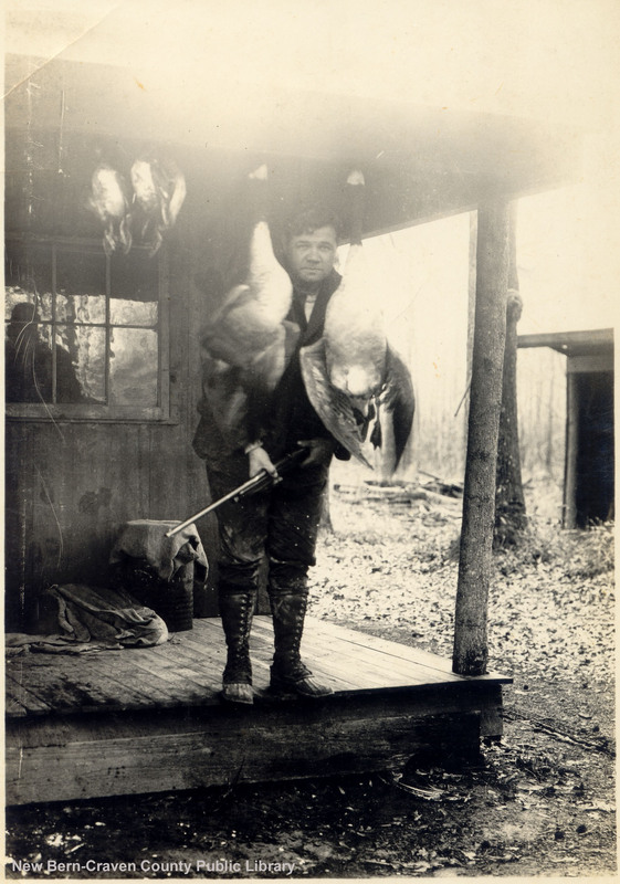 Babe Ruth with game at Camp Bryan