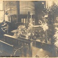 Thanksgiving Service held in the Episcopal Church, about 1905, Compliments of William H. Oliver.