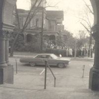 Auction at the Hughes-Stewart House, NE corner of Pollock and Craven Streets