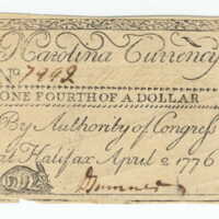 NC 1776 1/4 Dollar, front