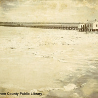 &quot;Neuse River Bridge at New Berne, N.C. River as it appeared frozen, February 1899.&quot;