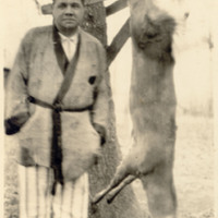 Babe Ruth at Camp Bryan with deer