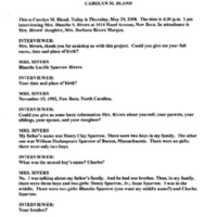 Between Two Rivers Oral Interview With Blanche Rivers