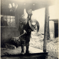 Babe Ruth with game at Camp Bryan
