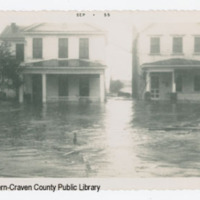 Pollock Street during hurricane, September 1955