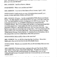 Between Two Rivers Oral Interview With Doris Johnson<br /><br />
