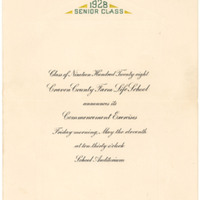 Craven County Farm Life School Graduation Announcement, 1928 