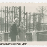 Tryon Palace Grand Opening, Mrs. Kellenberger with Gov. Hodges (2nd view)