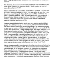 Between Two Rivers Oral Interview With Mary Randolph<br /><br />
