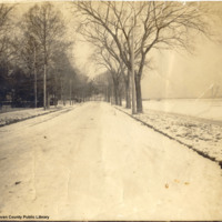 East Front Street, 400 block, looking north, snow on the ground